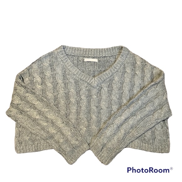 OAK + FORT Sweaters - OAK + FORT Cropped Chunky Knit Sweater